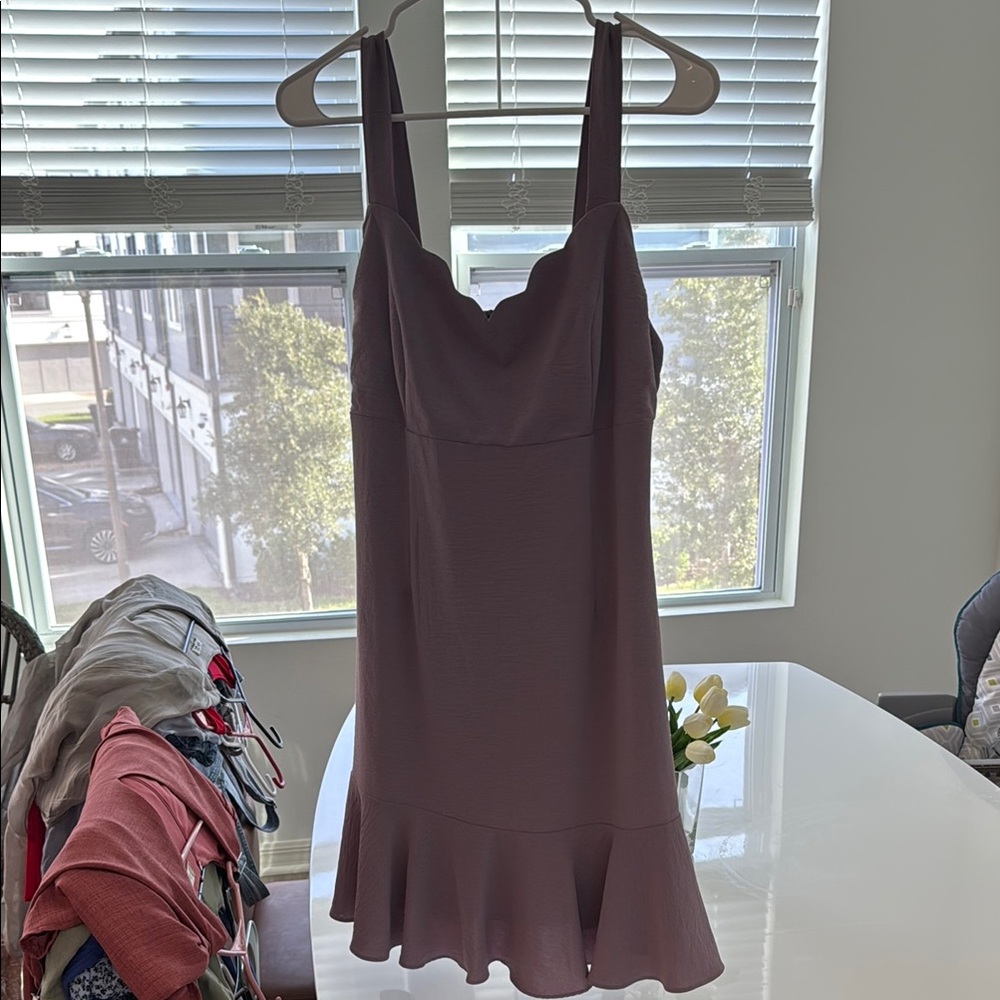 Altar'd State Purple Ruffled Mini Sundress